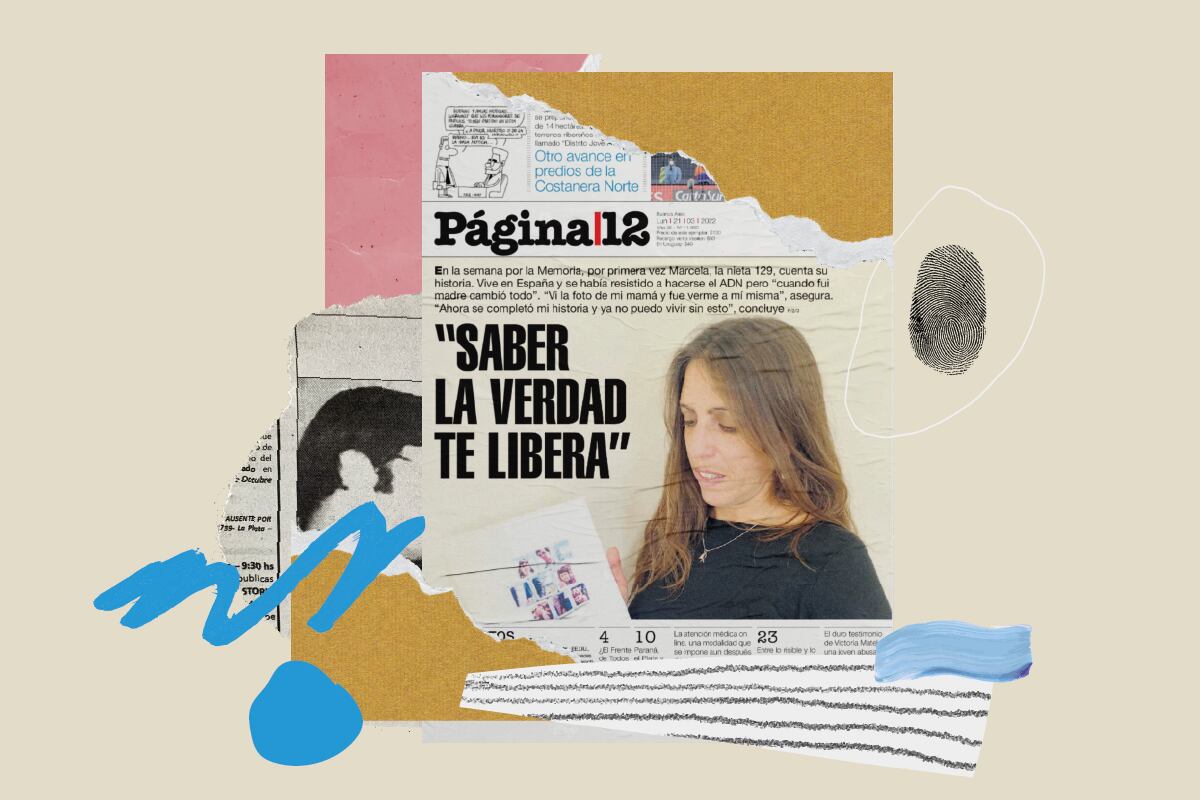 "Cuando entré en la página de Abuelas,  y me encontré con la foto de mi mamá fue verme a mí misma", dice Marcela 