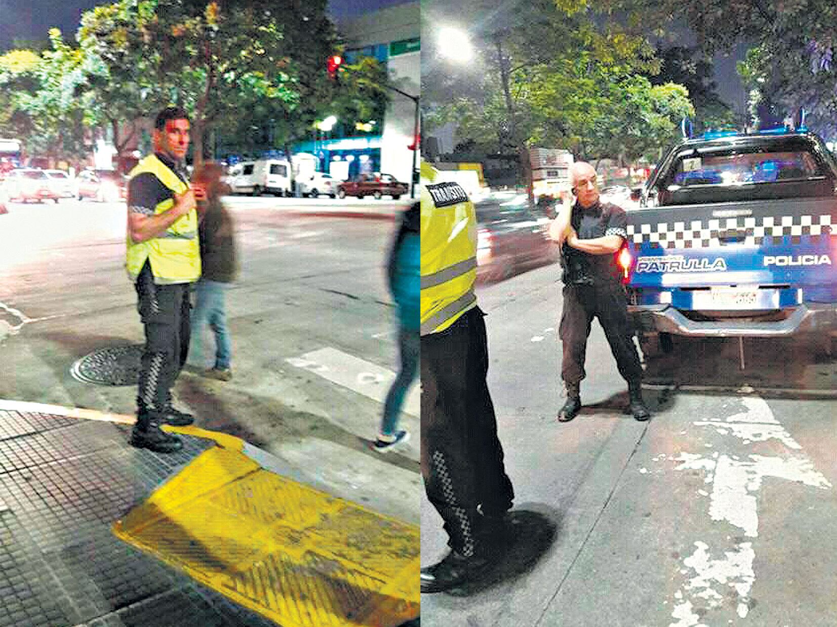 Imágenes tomadas por los alumnos, de los policías que los intimidaron el pasado 12 de marzo.