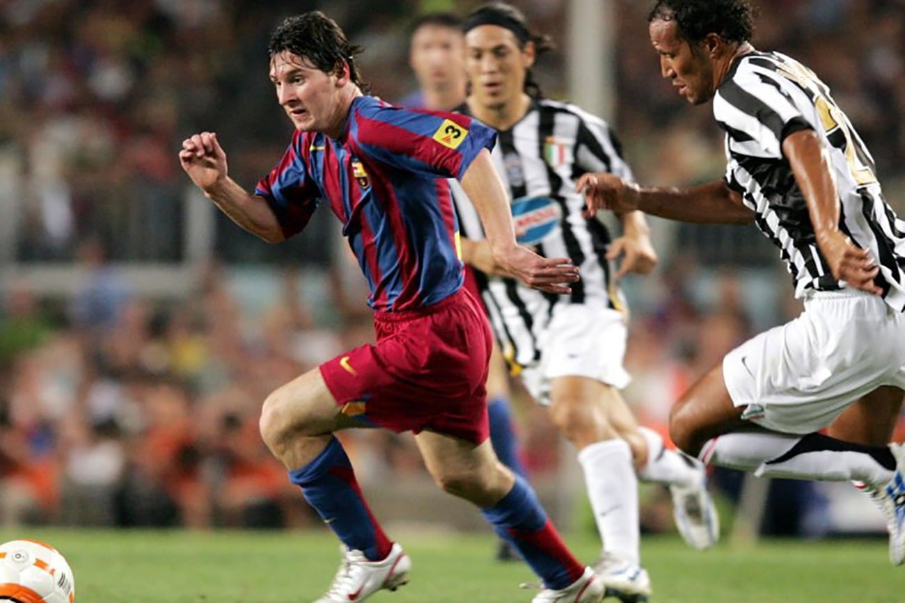 Lionel Messi, frente a la Jueventus en la Copa Gamper de 2005.