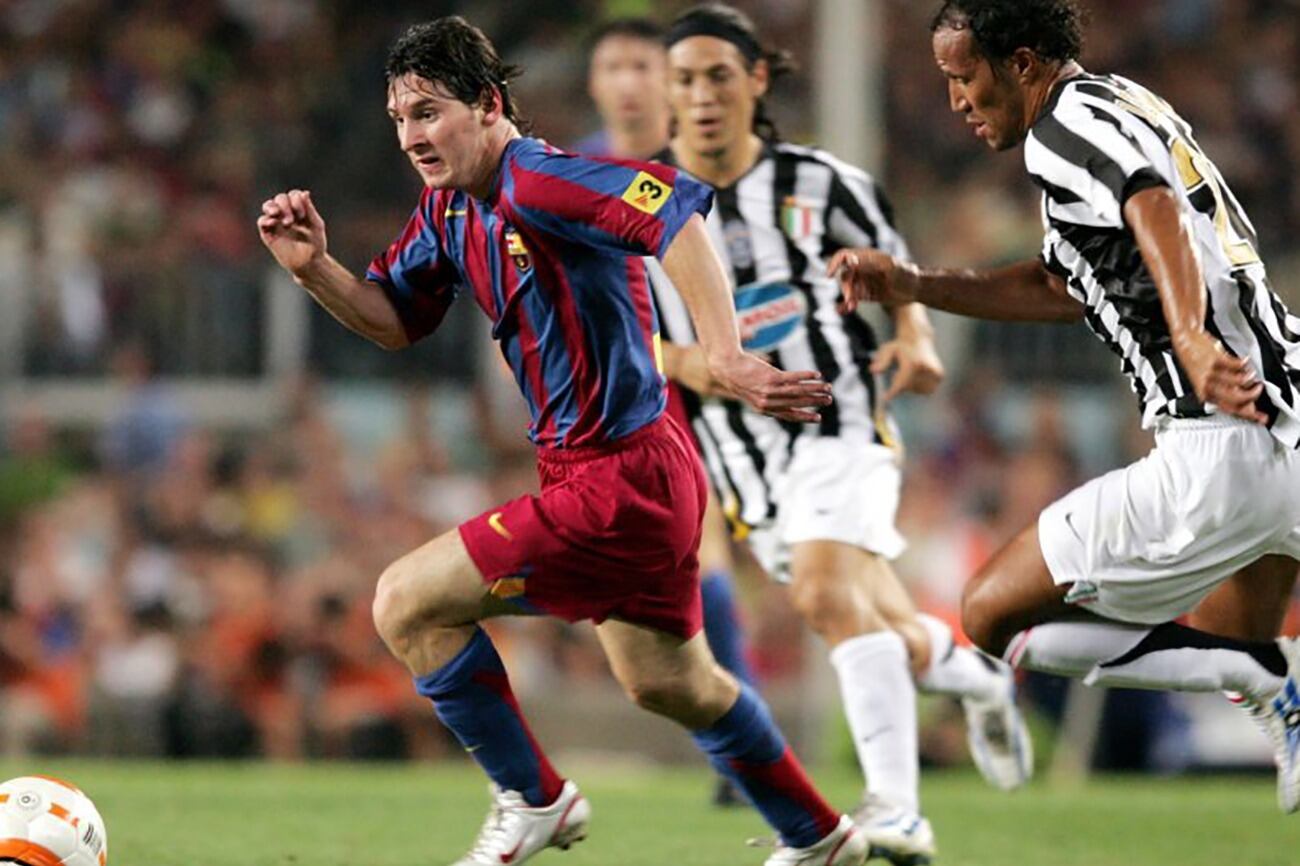 Lionel Messi, frente a la Jueventus en la Copa Gamper de 2005.