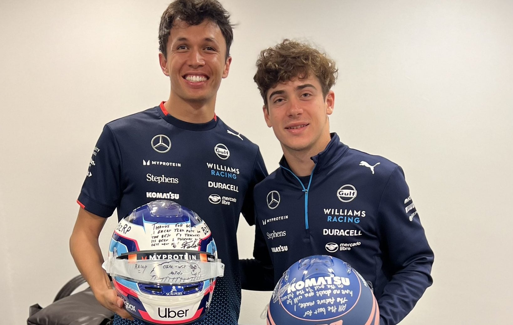 Colapinto y Alex Albon su excompañero. 