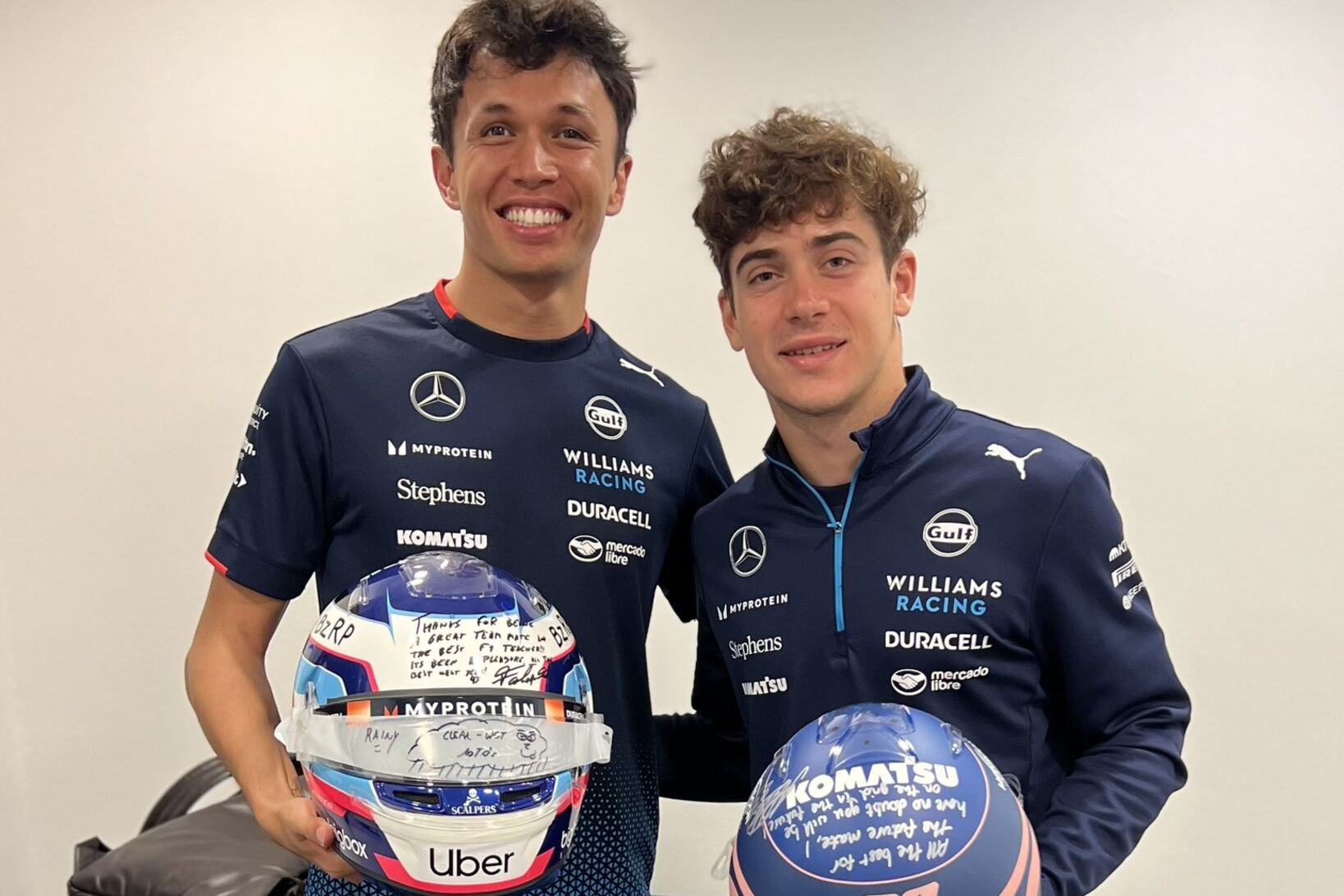 Colapinto y Alex Albon su excompañero.