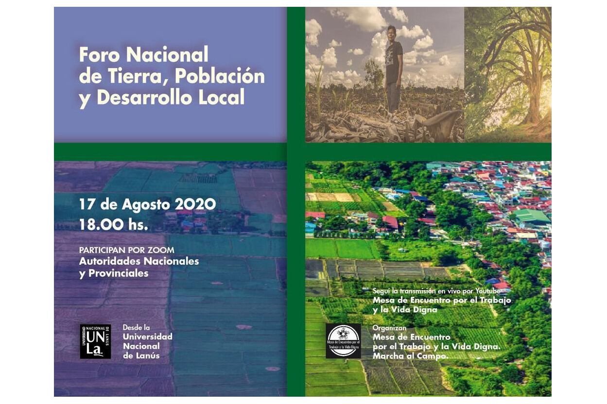Ministros, legisladores, intendentes y dirigentes sociales y sindicales participan este lunes del Foro Nacional de Tierra, Población y Desarrollo Local, un debate sobre políticas habitacionales.
