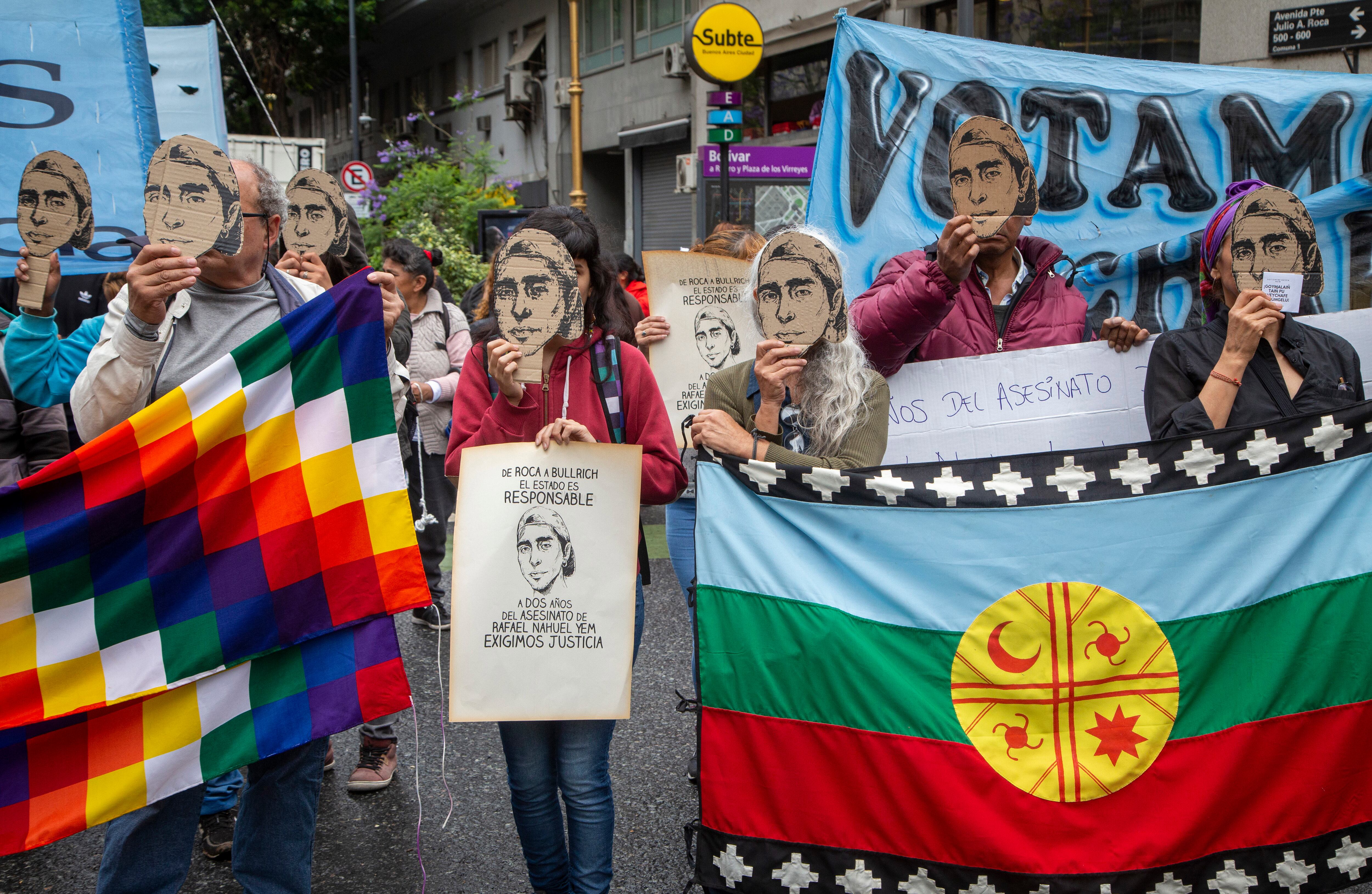 En el centro porteño se realizó un acto y homenaje a Rafael Nahuel, para exigir justicia.
