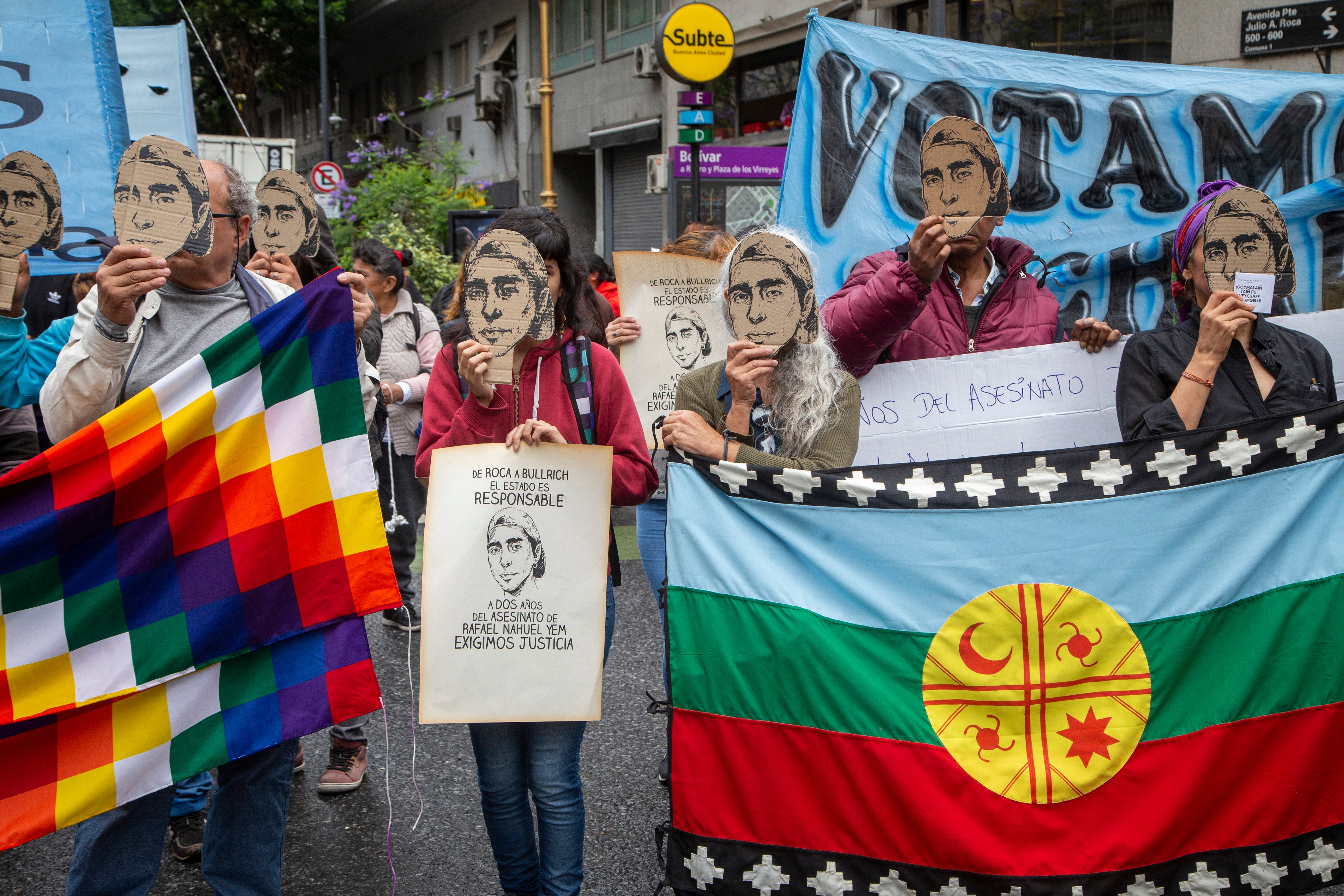 En el centro porteño se realizó un acto y homenaje a Rafael Nahuel, para exigir justicia.