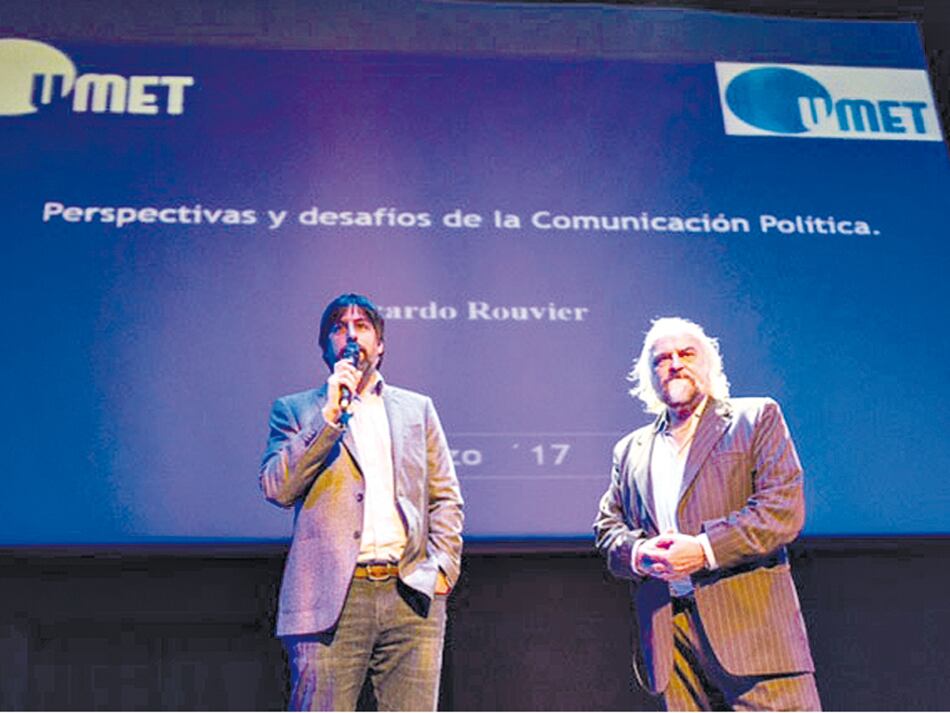 El rector de la UMET, Nicolás Trotta, y Ricardo Rouvier.