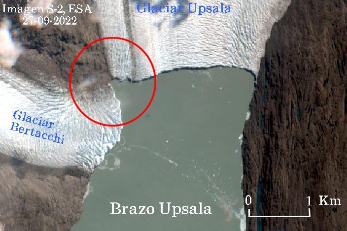 Imagenes captadas por Agencia Espacial Europea permitieron confirmar que los glaciares ya no están más unidos.