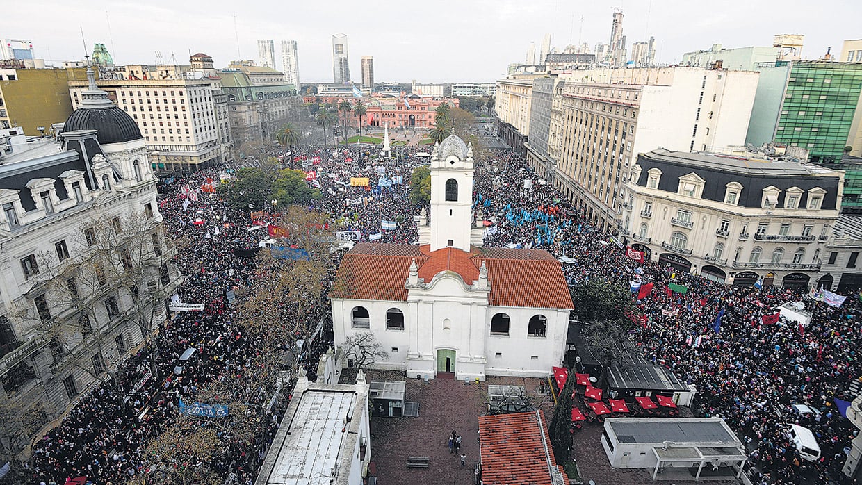 La manifestación del 1 de septiembre de 2017, cuando Santiago Maldonado llevaba un mes desaparecido.