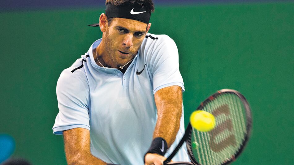 Juan Martín Del Potro, ayer, frente a Rublev.