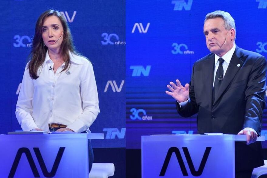 Los candidatos a vicepresidente de Unión por la Patria y La Libertad Avanza en el Debate en TN.