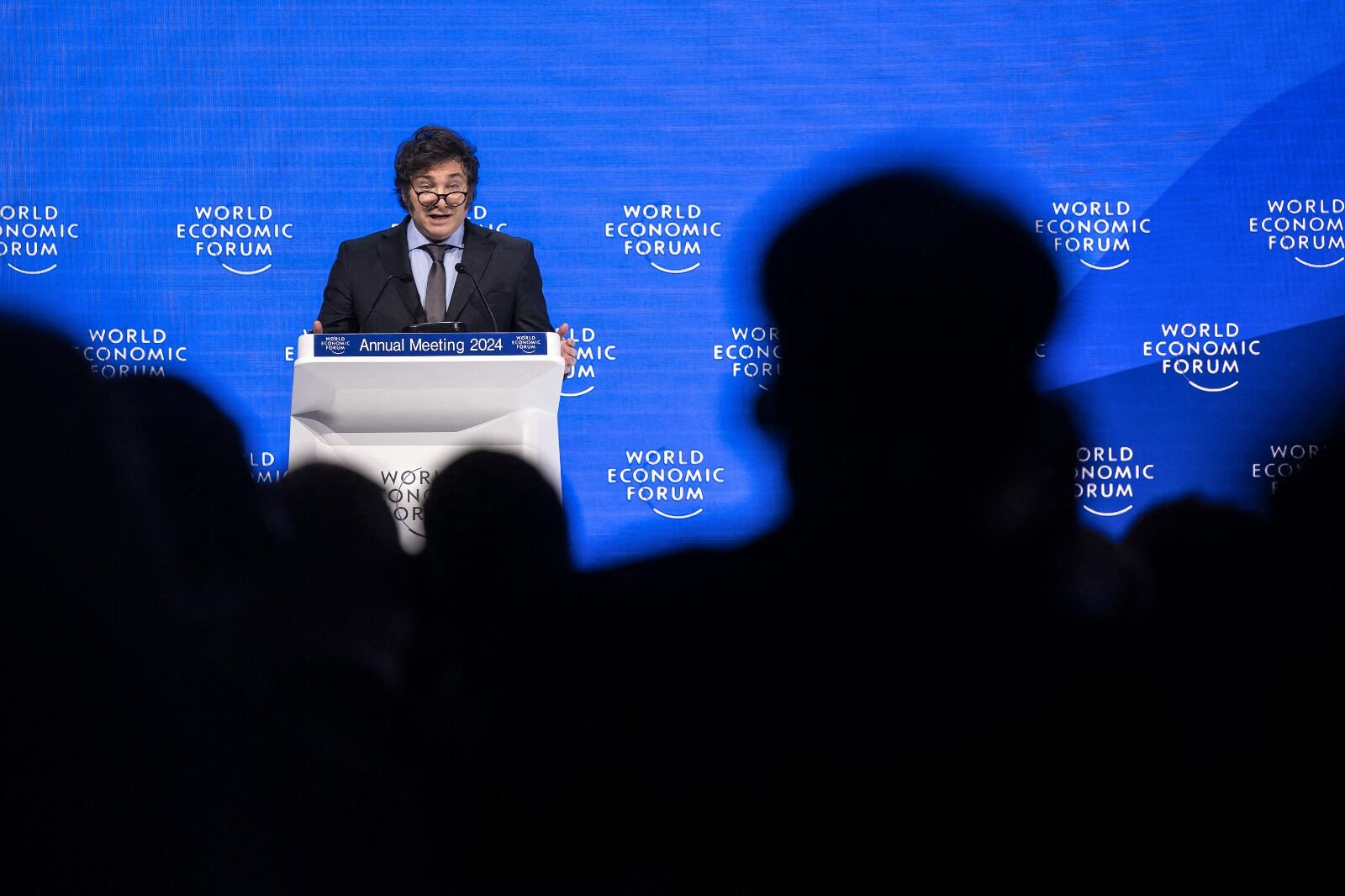 El presidente Javier Milei en la cumbre de Davos.