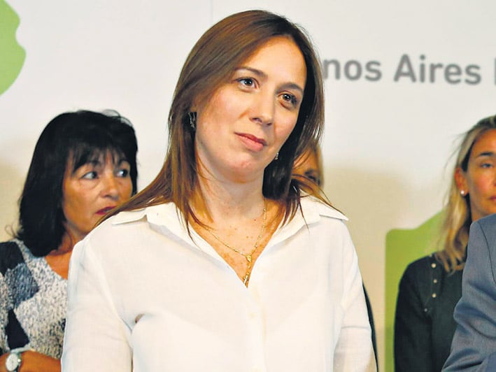 La gobernadora María Eugenia Vidal en la sede de la gobernación.