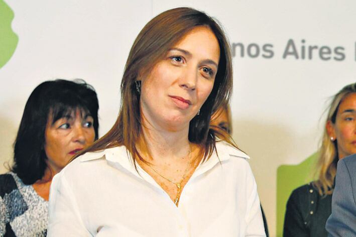La gobernadora María Eugenia Vidal en la sede de la gobernación.