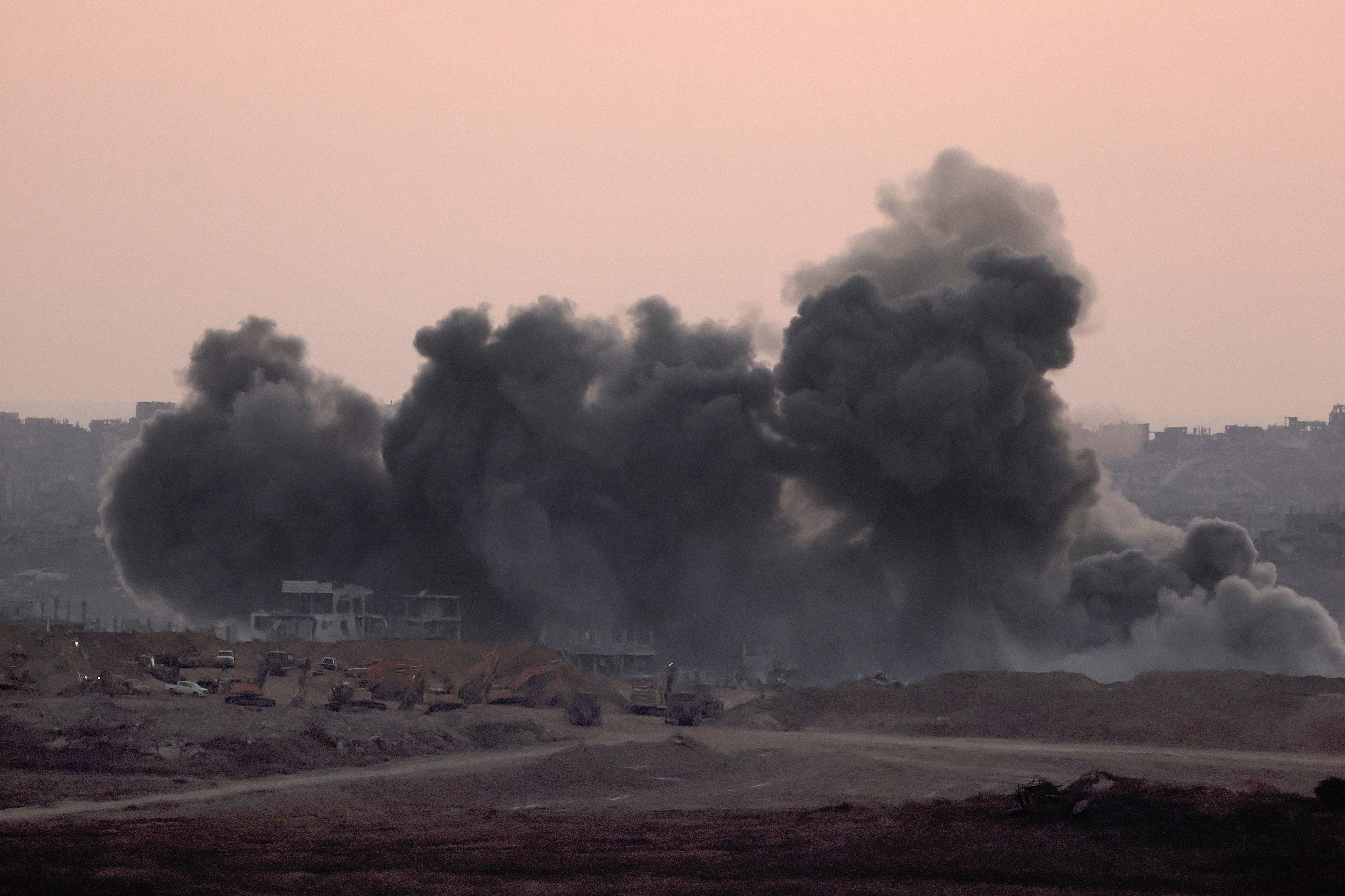 Bombardeo israelí en la Franja de Gaza.
