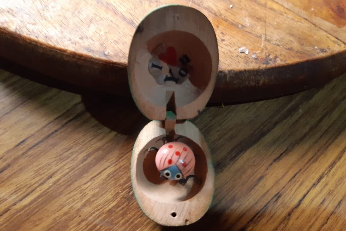 La sandía con la vaquita de San Antonio encontrada en la comisaría de Origone.