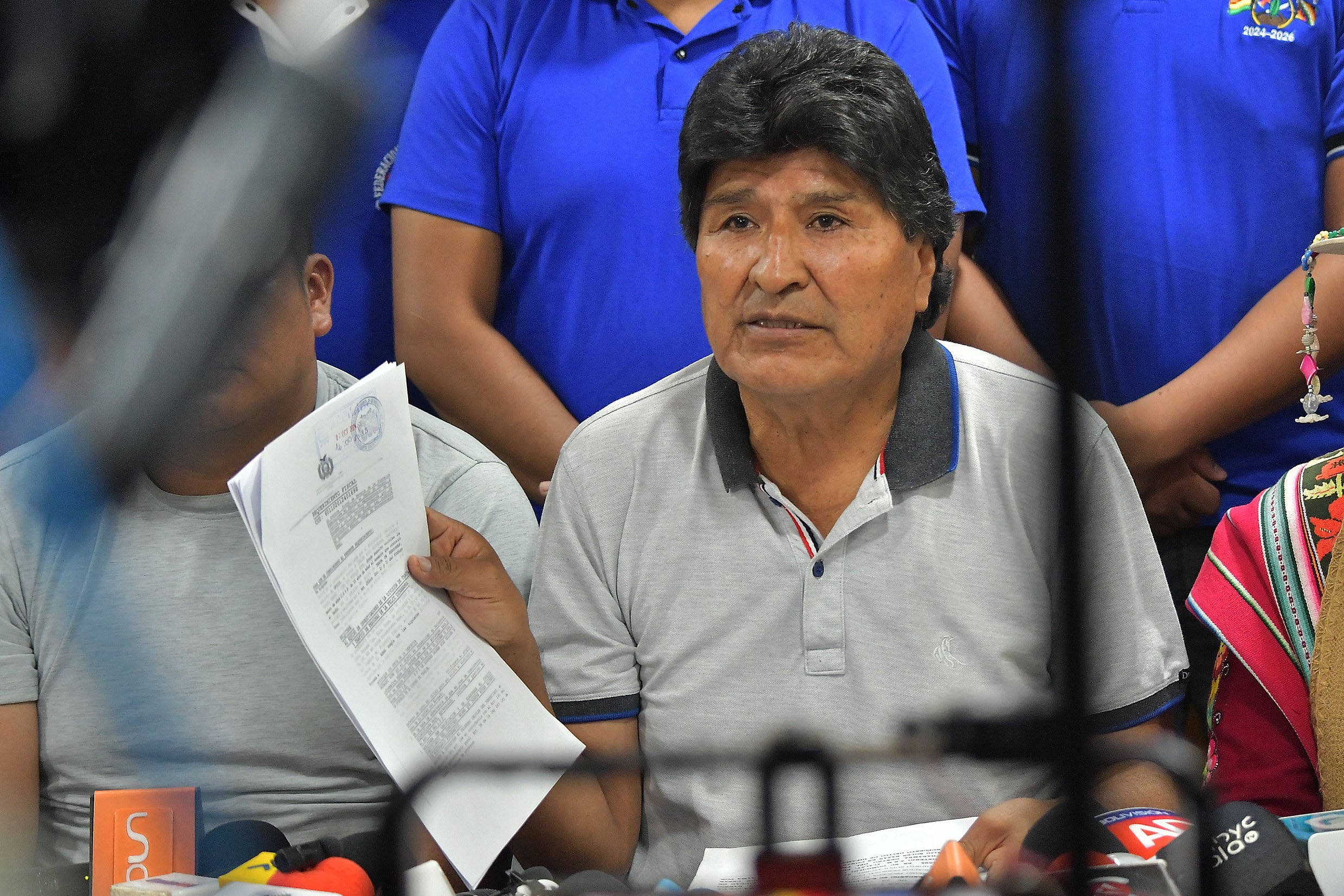 Rueda de prensa de Evo Morales en Cochabamba.