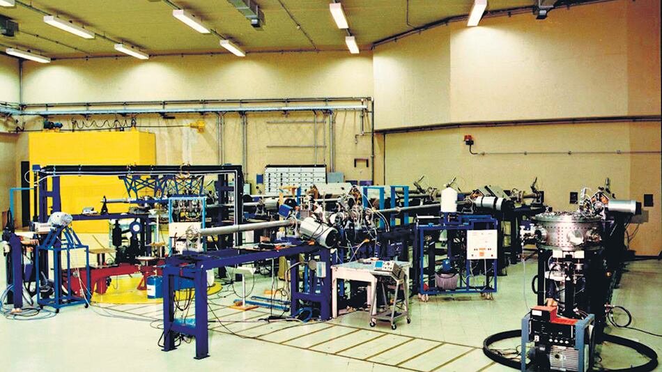 Una de las salas experimentales del acelerador de partículas Tandar del Centro Atómico Constituyentes.