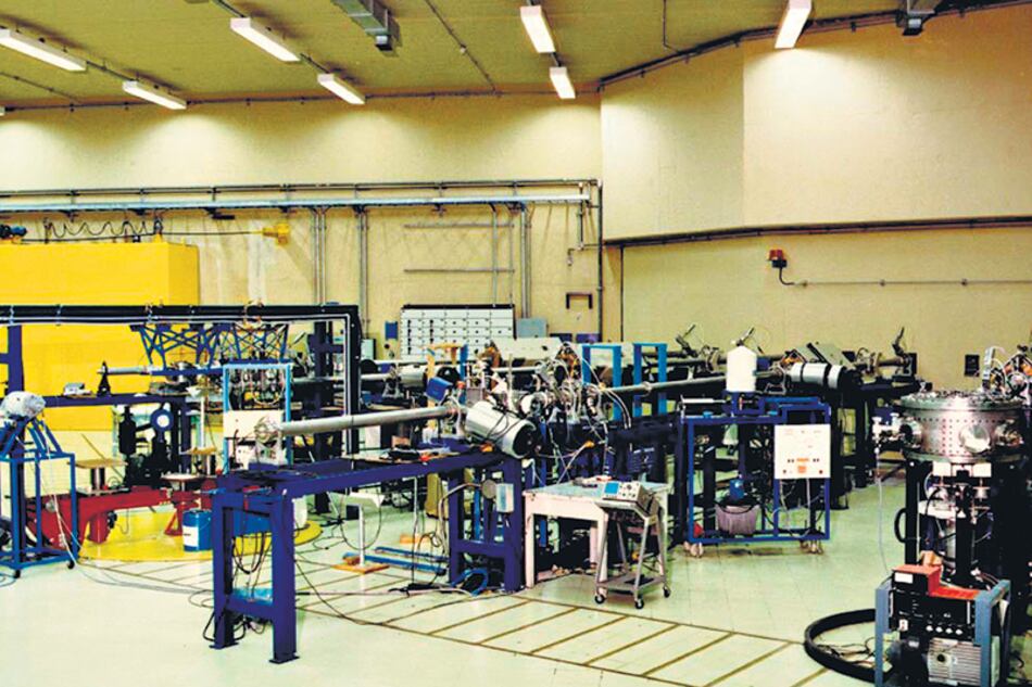 Una de las salas experimentales del acelerador de partículas Tandar del Centro Atómico Constituyentes.