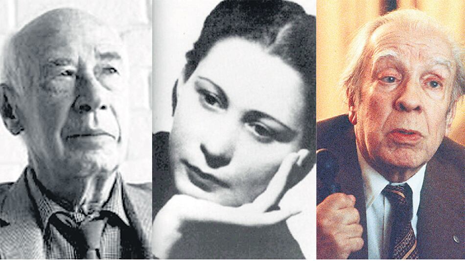 Henry Miller, Alfonsina Storni y Jorge Luis Borges.