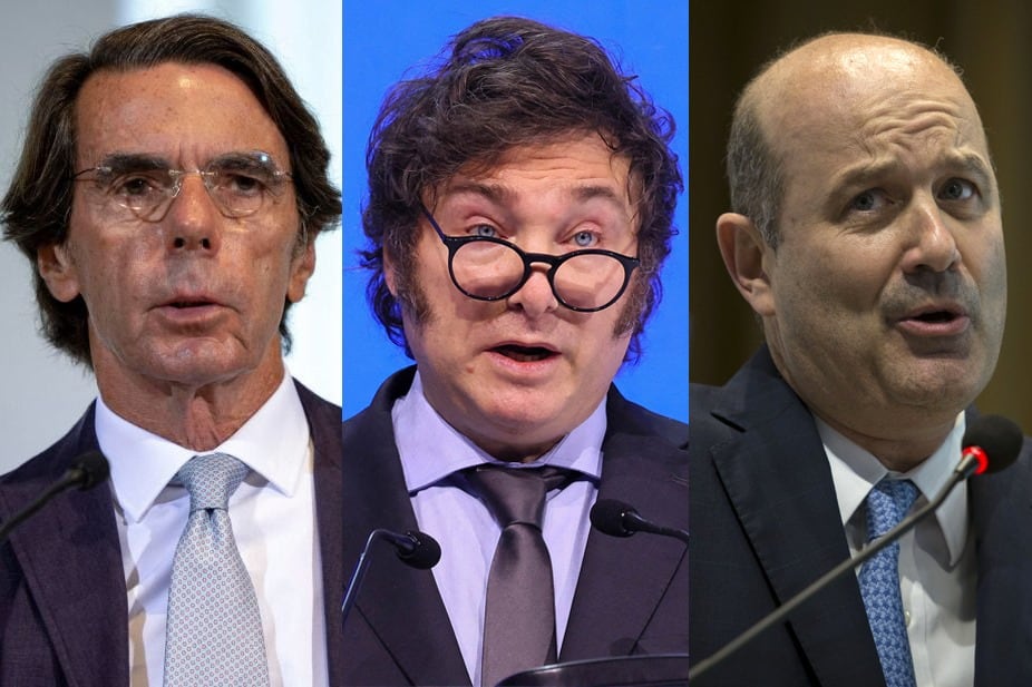 El ex presidente español; el Presidente y su asesor y lobbista de negocios, Sturzenegger