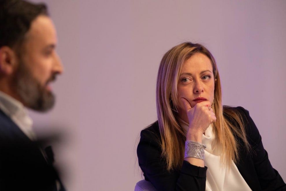  El líder de Vox, Santiago Abascal, y la ultraderechista italiana Giorgia Meloni durante un encuentro mantenido en enero de 2021 en Barcelona.