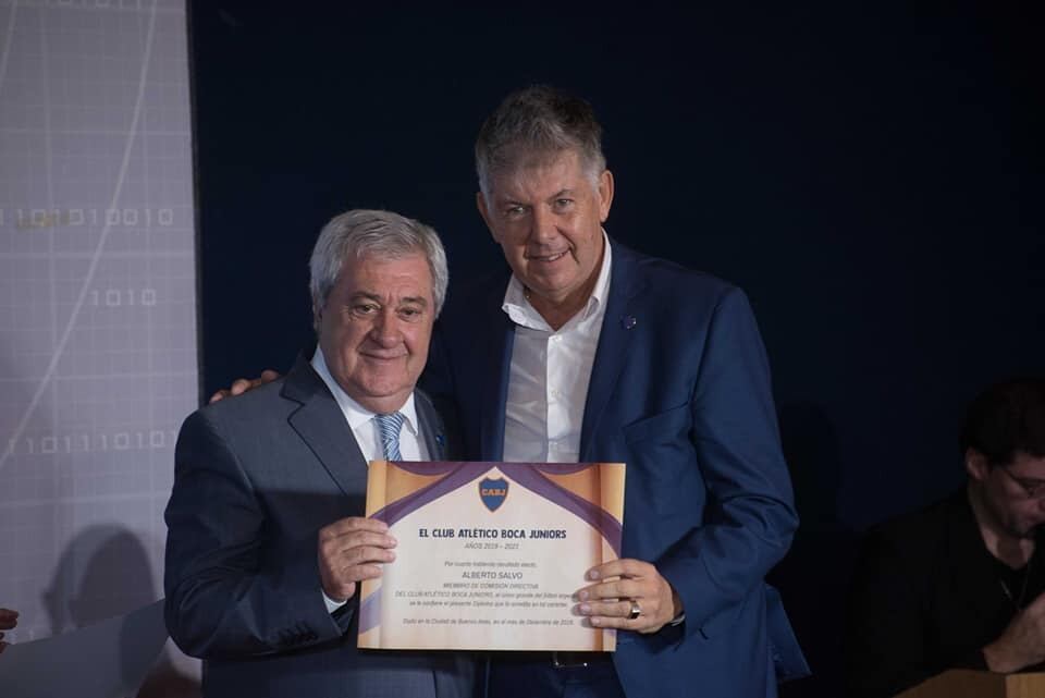 Ameal junto a Salvo, a quien designó al frente de la Fundación Boca.