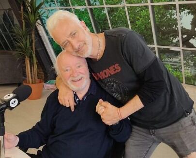 Andy Kusnetzoff y su padre Juan Carlos, quien murió este domingo a los 87 años. Imagen: @andykusnetzoff.