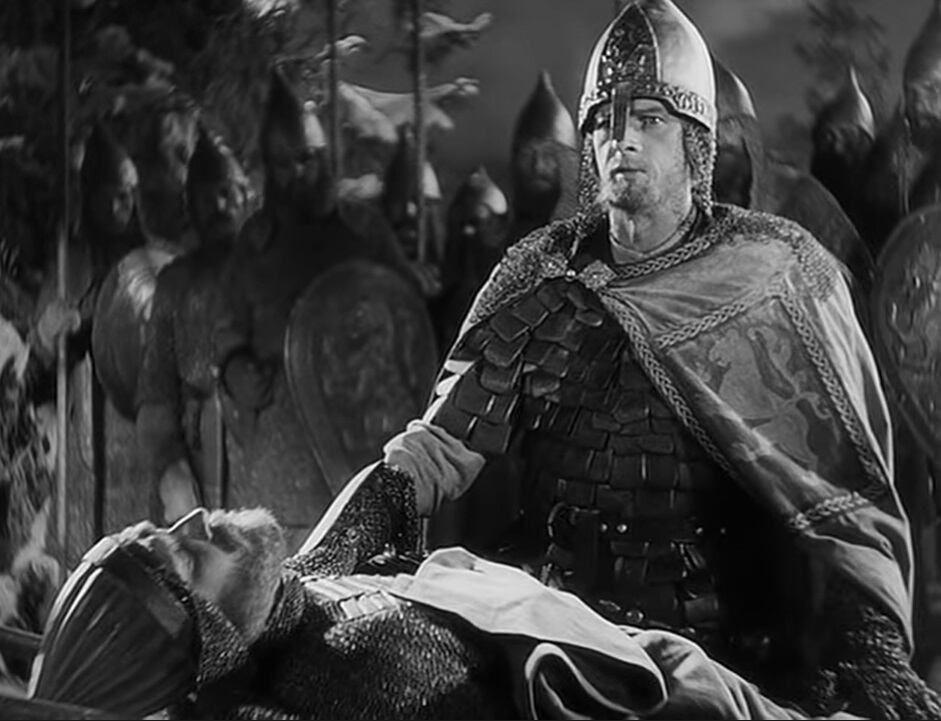 Nikolái Cherkásov, protagonista de "Alejandro Nevski" (1938).