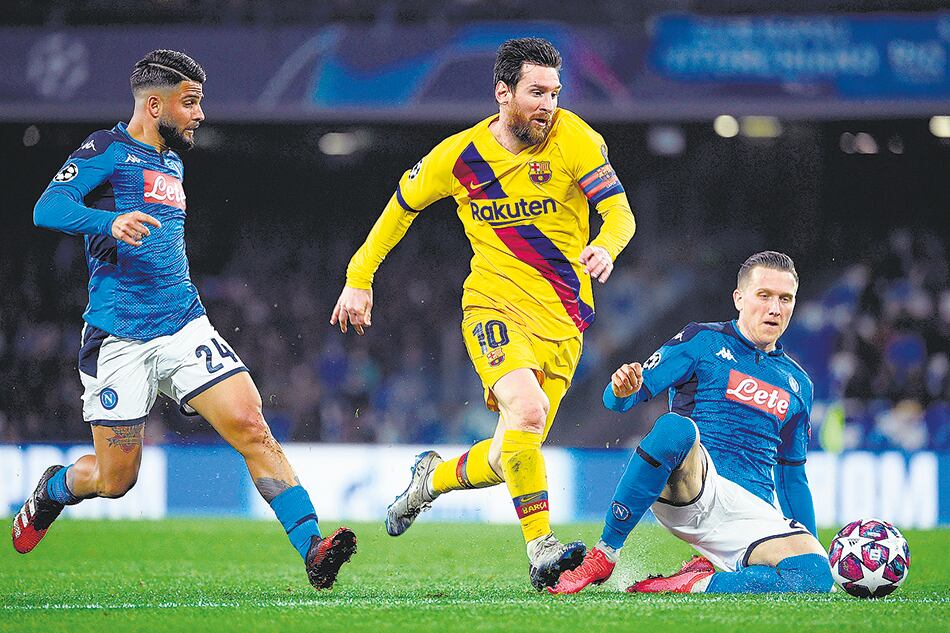 Messi jugó un partido discreto en el San Paolo.