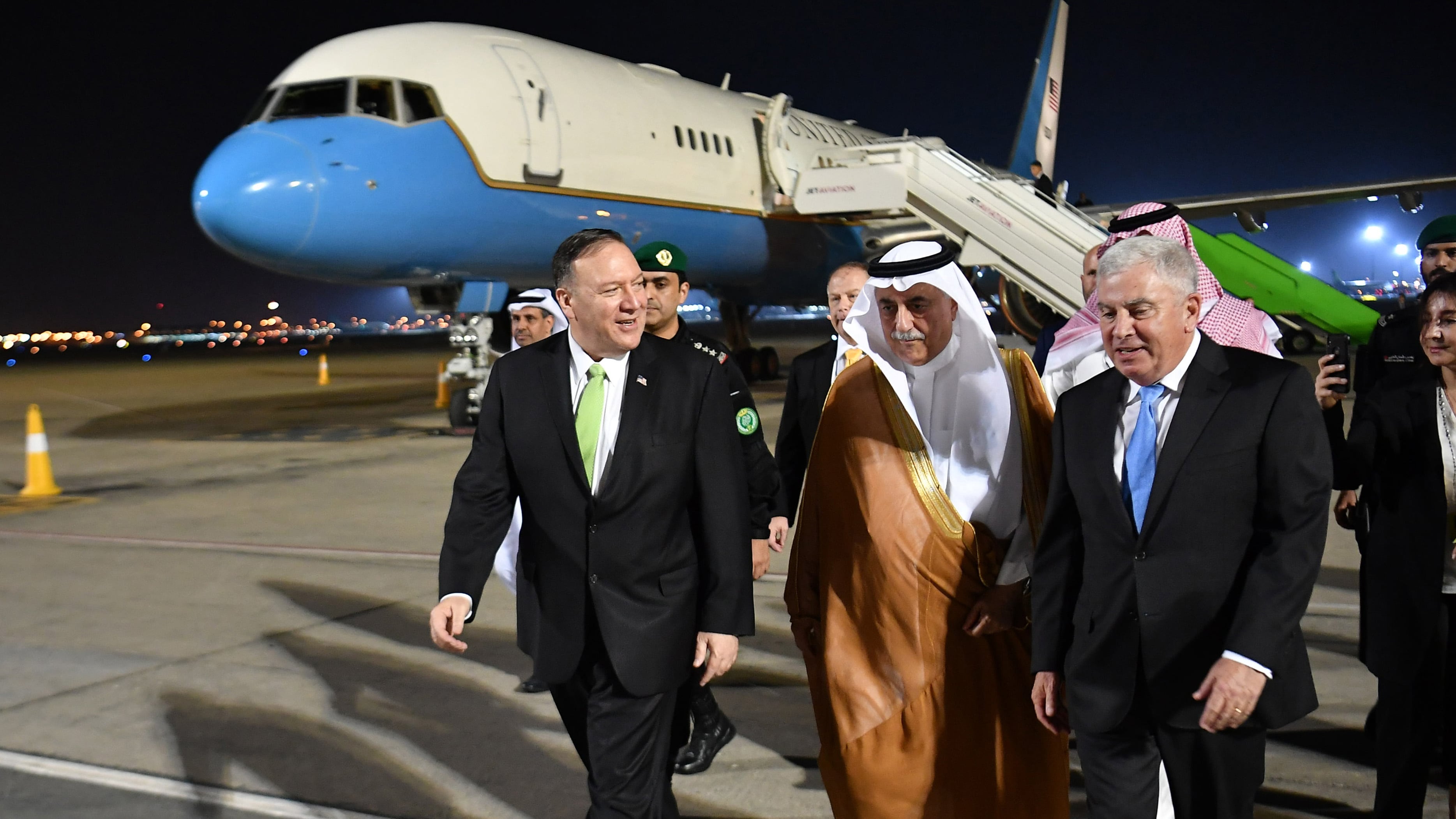 El secetario de Estado de EE.UU., Mike Pompeo, viajó a Arabia Saudita despuès del ataque.