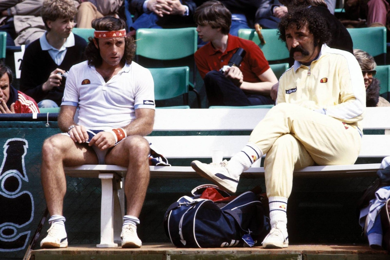Guillermo Vilas junto a Ion Tiriac, su entrenador y manager.
