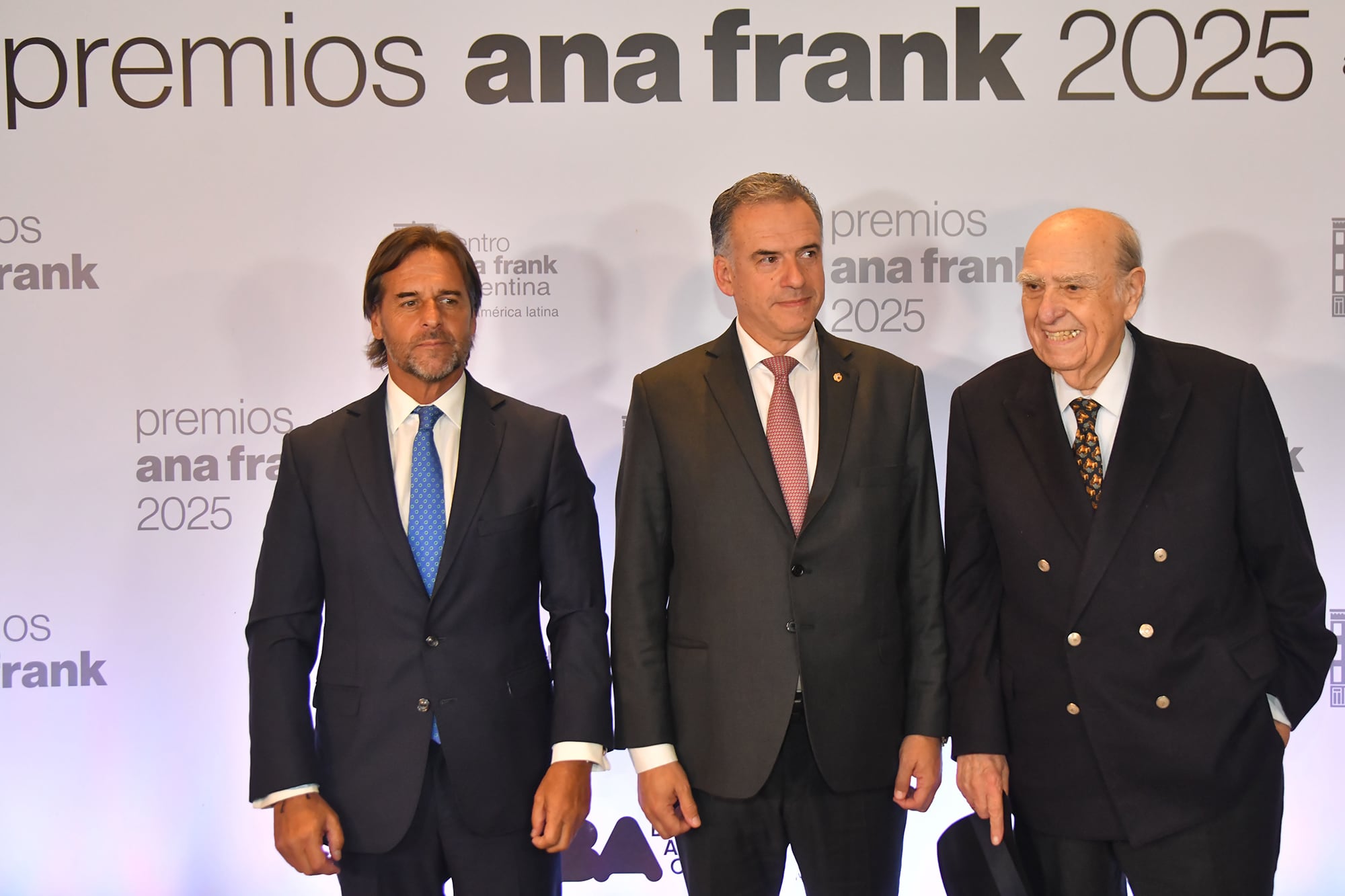 Lacalle Pou, Orsi y Sanguinetti, reconocidos por la convivencia democrática uruguaya.