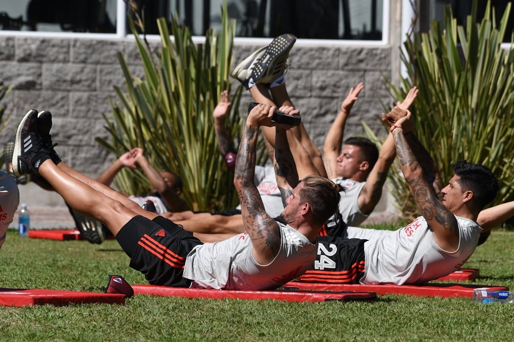 Zuculini y Enzo Pérez comenzaron con los trabajos de pretemporada en River.