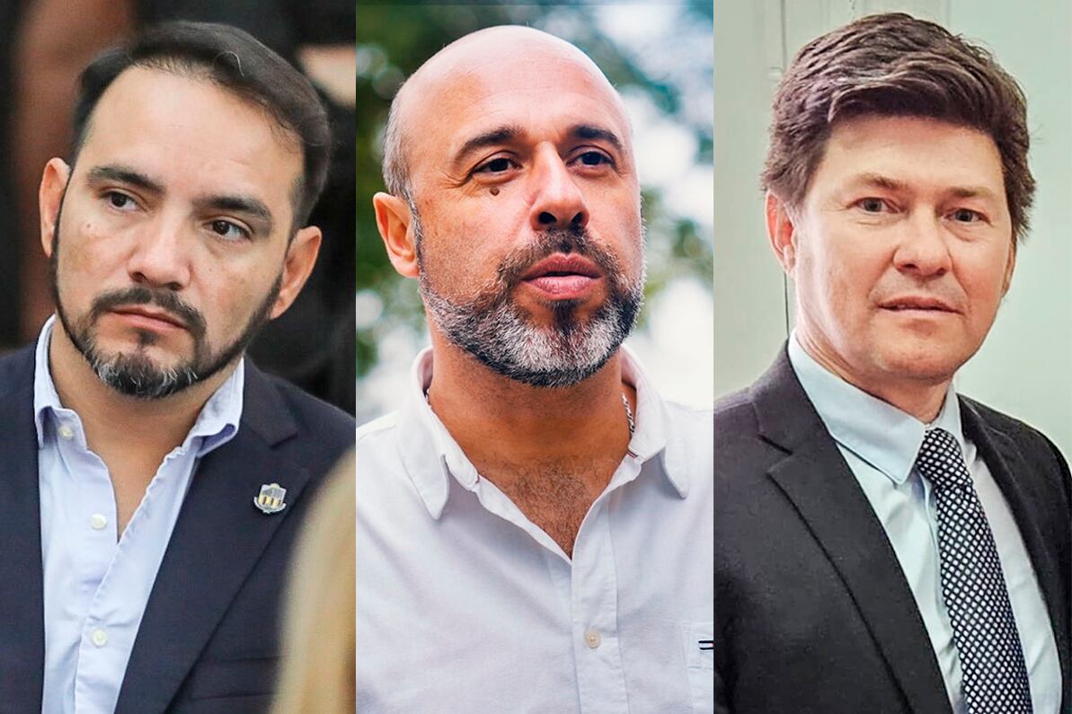 Valdés, Ascúa y Almirón, tres de los candidatos a la gobernación. 
