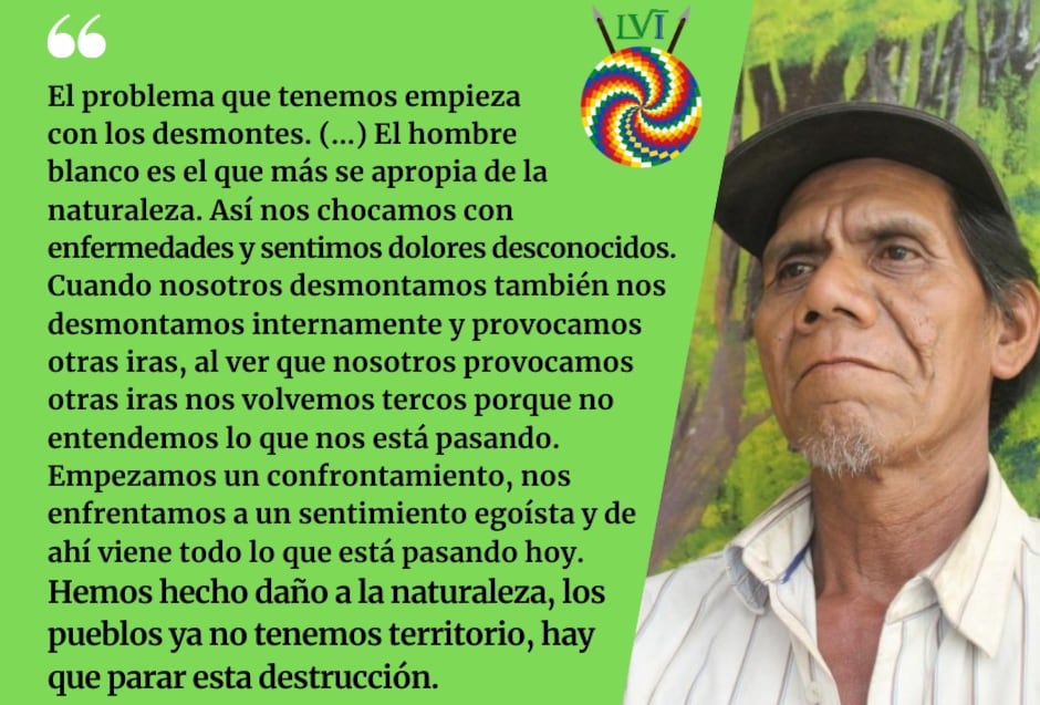 Juan de Dios López, de la comunidad Territorios Originarios Wichí. Folleto de La Voz Indígena y ARETEDE