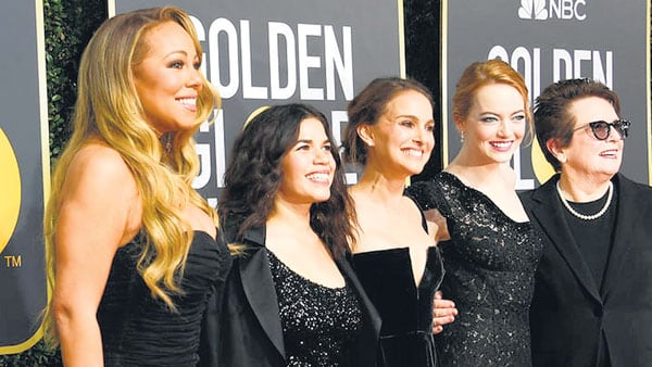 En los Globos de Oro, las actrices vistieron de negro para alzar su voz contra los abusos sexuales en el espectáculo.