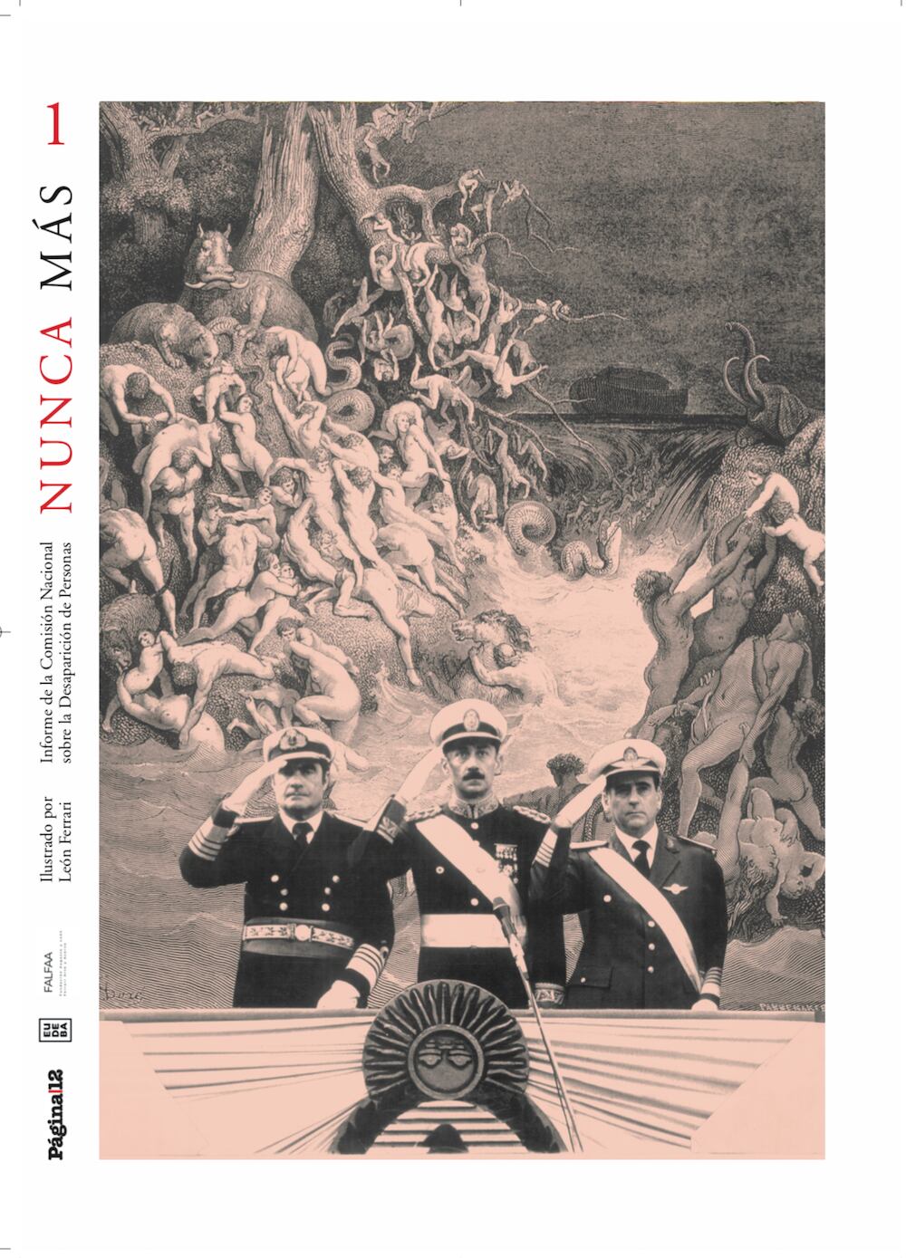 Tapa del fascículo 1, con obra de Ferrari. Abajo, collage de L.F.