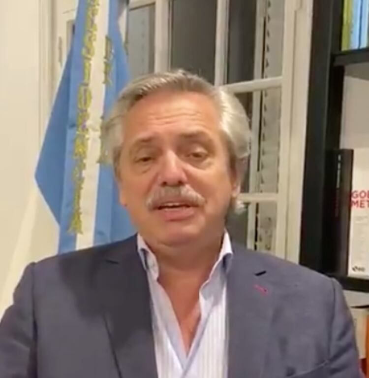 Alberto Fernández en el video en el que agradeció los mensajes que recibió en su cumpleaños. 
