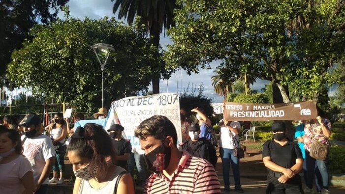 Docentes exigieron en Libertador la derogación del decreto 1807