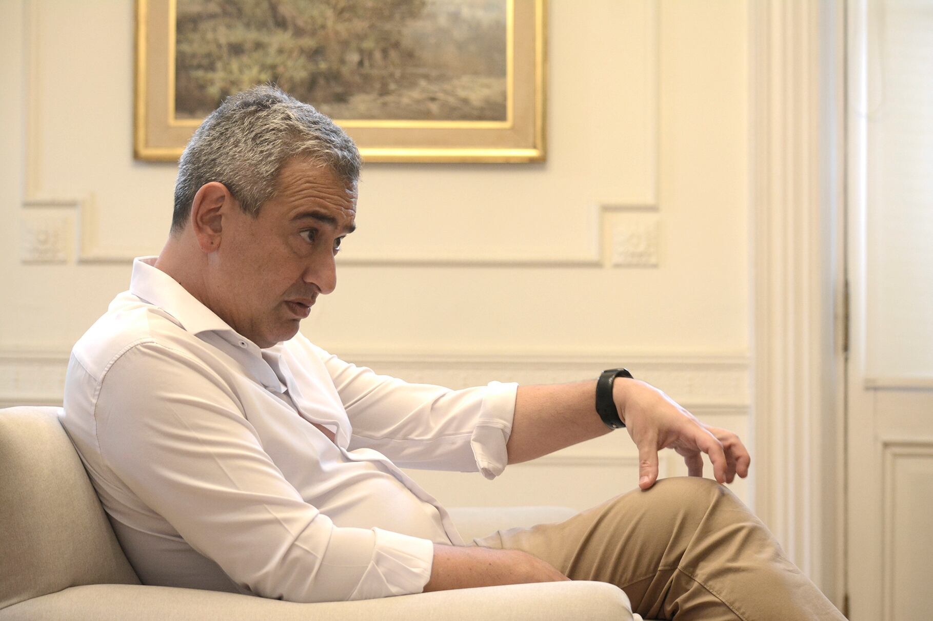 Javkin recibió a Rosario/12 en su despacho.