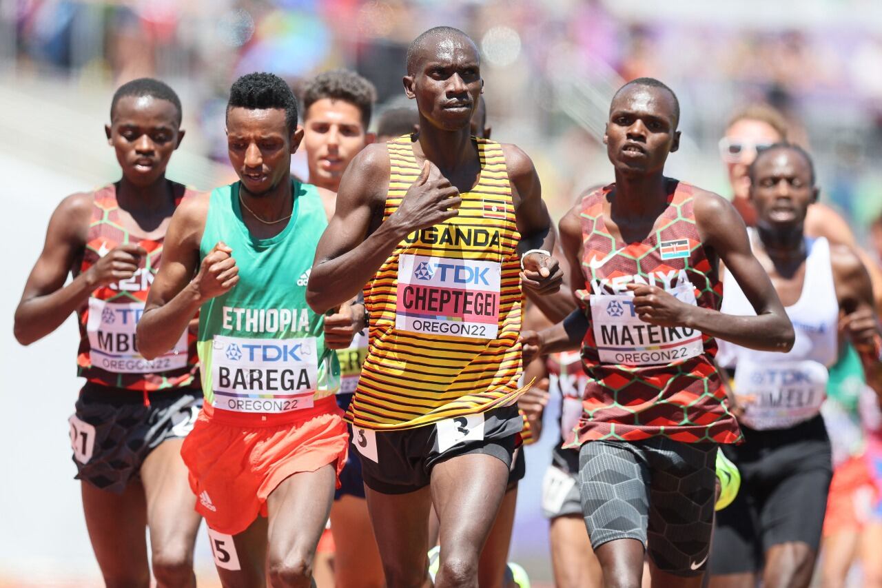 El ugandés Joshua Cheptegei durante el Mundial de Atletismo