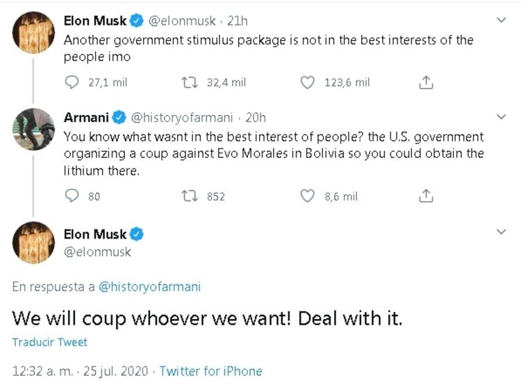 La respuesta de Musk lo convirtió en tendencia en Twitter.