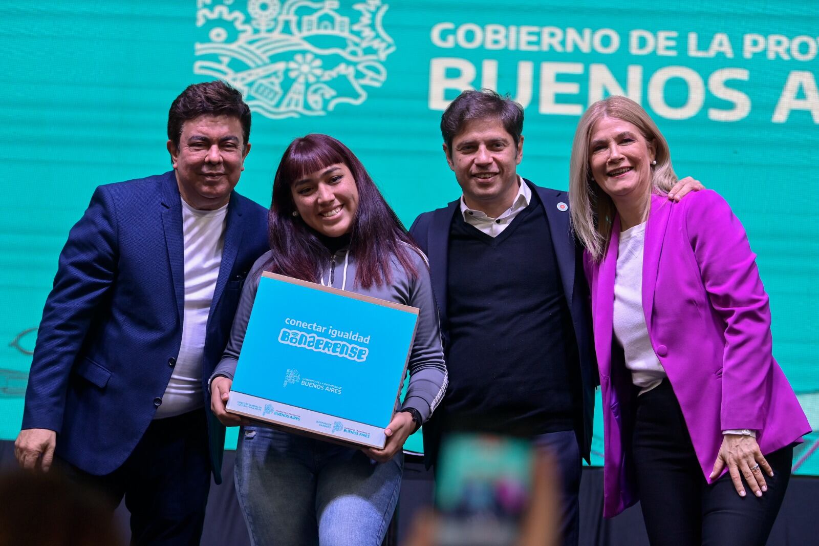 Espinoza, Kicillof y Magario en La Matanza.