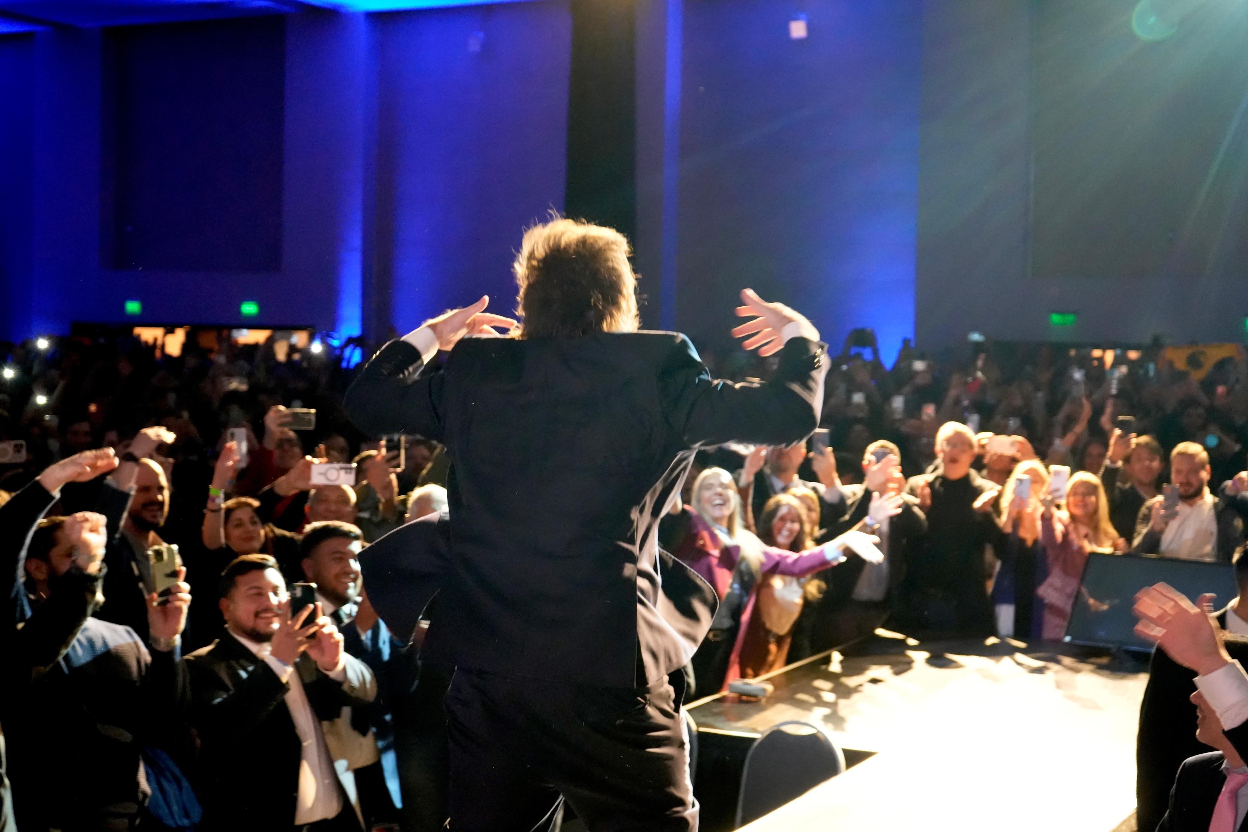 El presidente Javier Milei tras su discurso.
