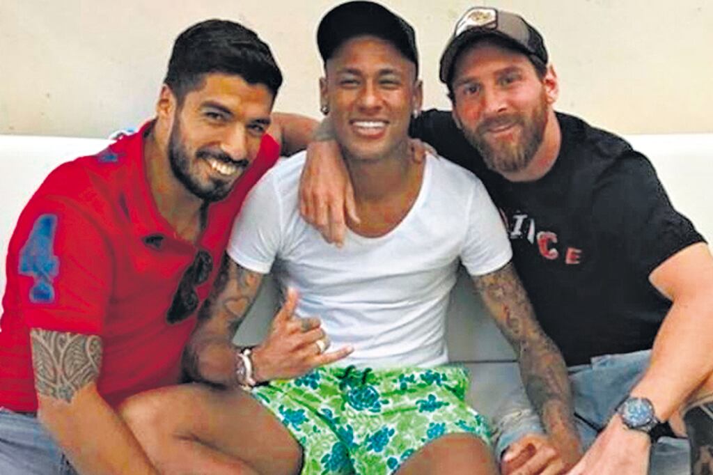 Suárez, Neymar y Messi ayer se juntaron fuera de la cancha.