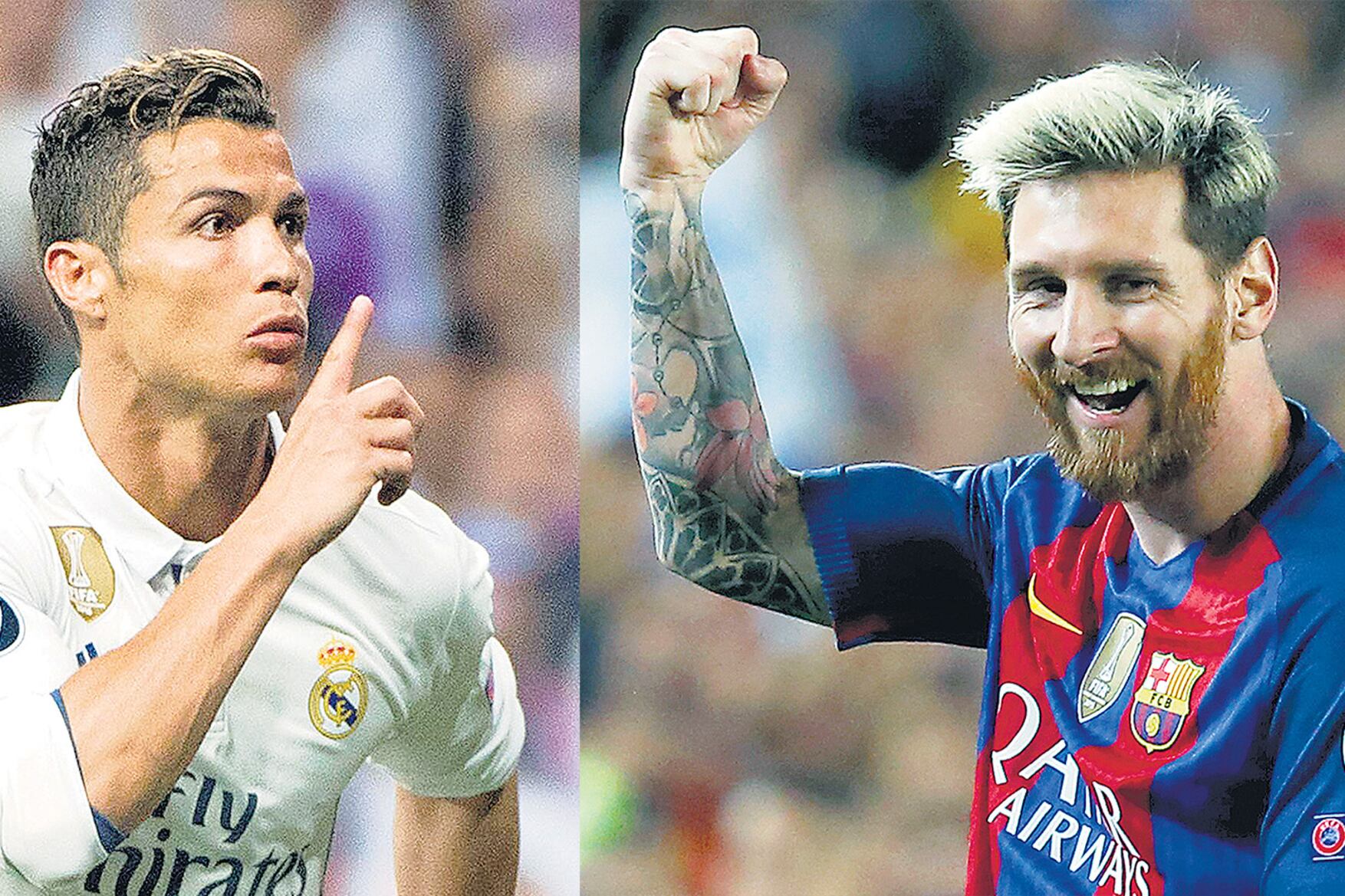 Cristiano, flamante campeón del Mundial de Clubes, y Messi, puntero de la Liga.