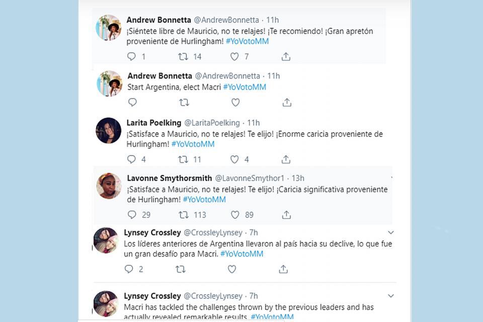 Antes de las PASO, el hashtag #YovotoMM se llenó de tuits de cuentas extranjeras, con textos incoherentes y mal traducidos desde el inglés.