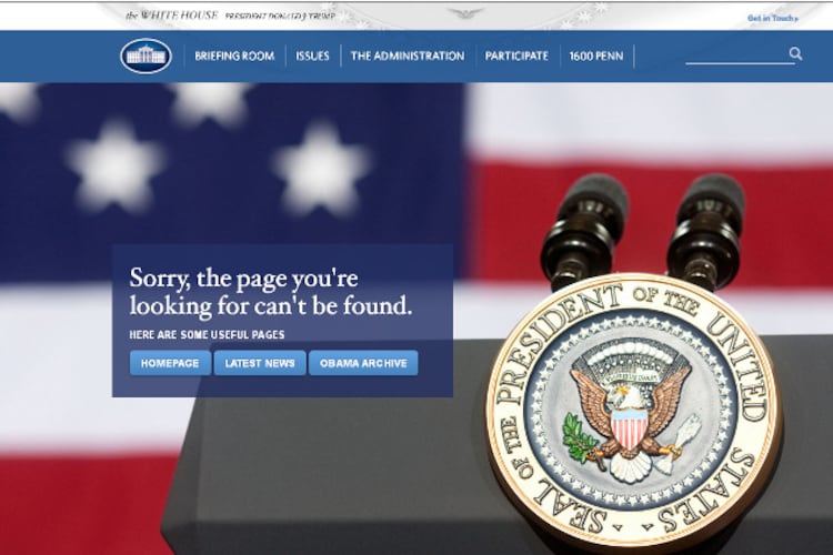 Entre otros cambios, la web de la Casa Blanca ya no tiene versión en español.