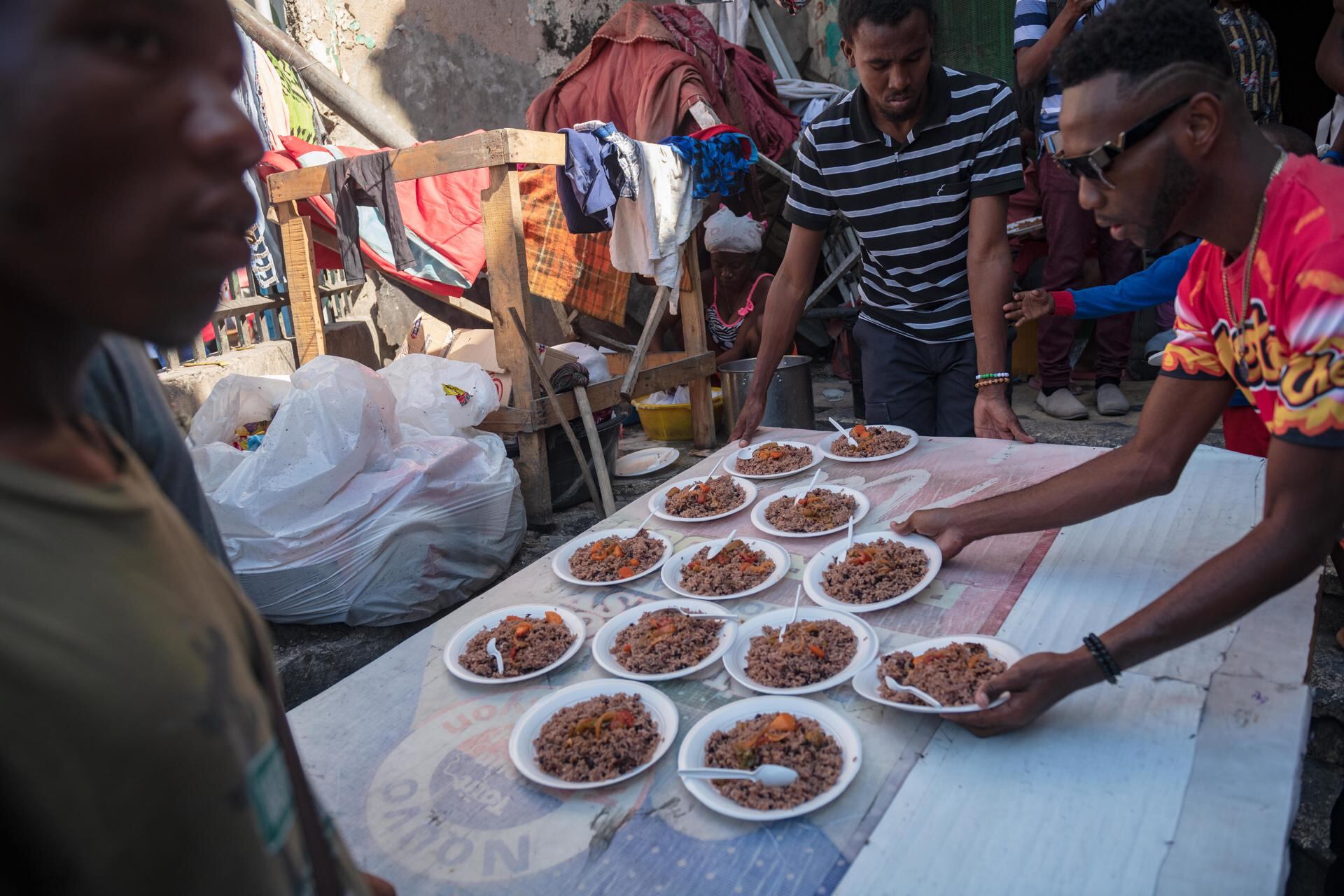 Campo de desplazados en Puerto Príncipe
