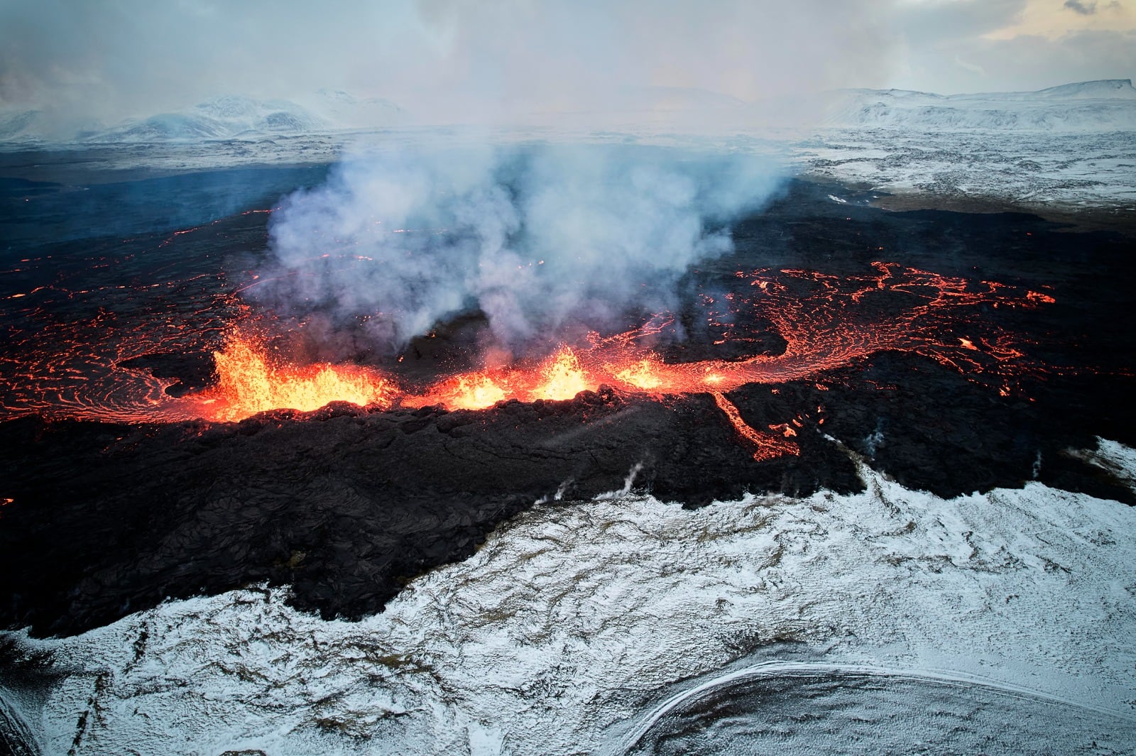 La erupción en la península islandesa de Reykjanes.